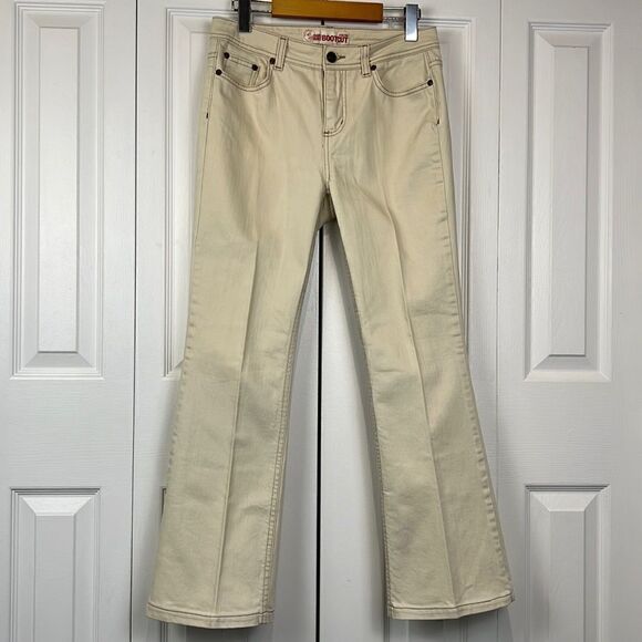 Faded Glory Bootcut Ankle Length‎ Stretch Cream Mid Rise Jeans Size 4 - Picture 1 of 10